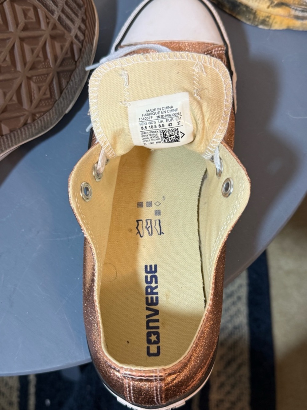 Converse Metallic Rose gold Low Top Sneakers 10W - Picture 8 of 8
